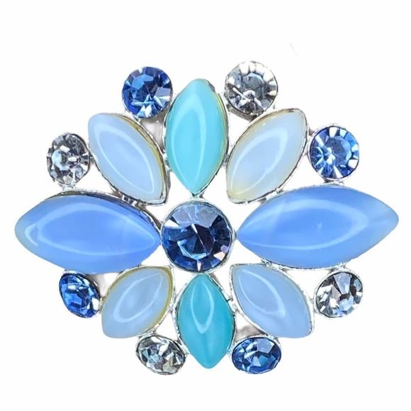 Signed LC MOONSTONE Like Multicolor Pin Brooch - Picture 1 of 7